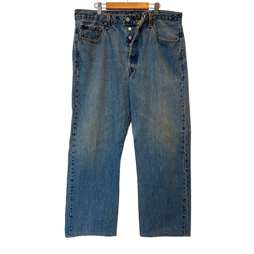Levi's Original 501 All American Blue Mid Wash Faded Classic Denim Jeans W38 L30